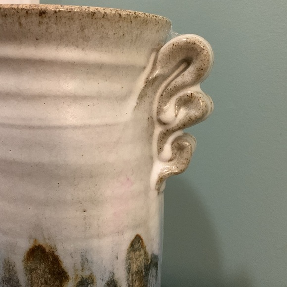 Handcrafted, Heavy Stoneware Vase with Lid - Picture 7 of 17